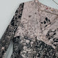 Women's Floral Blouse Black White Layered V Neck Long Sleeve Top Small