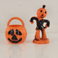 4 Pc Halloween Scarecrow Pumpkin Hard Plastic Honeycomb Paper Decoration 1970's