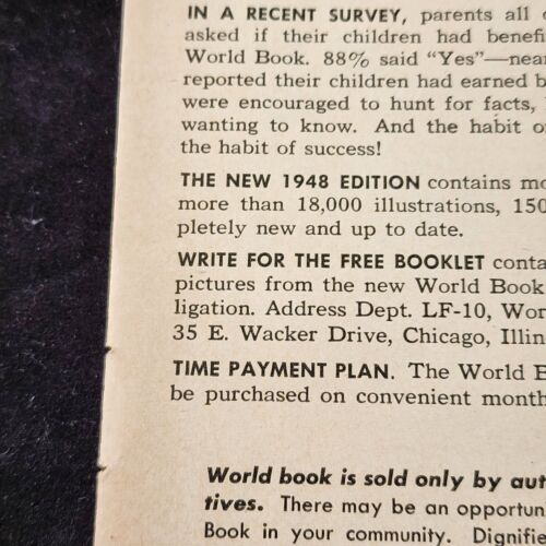 World Book Encyclopedia Completely New Gosh It's Got Everything 1948 Print Ad
