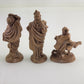 3 Atlantic Mold Ceramic Nativity Figurines Brown Glaze Wisemen & Beggar