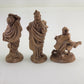 3 Atlantic Mold Ceramic Nativity Figurines Brown Glaze Wisemen & Beggar