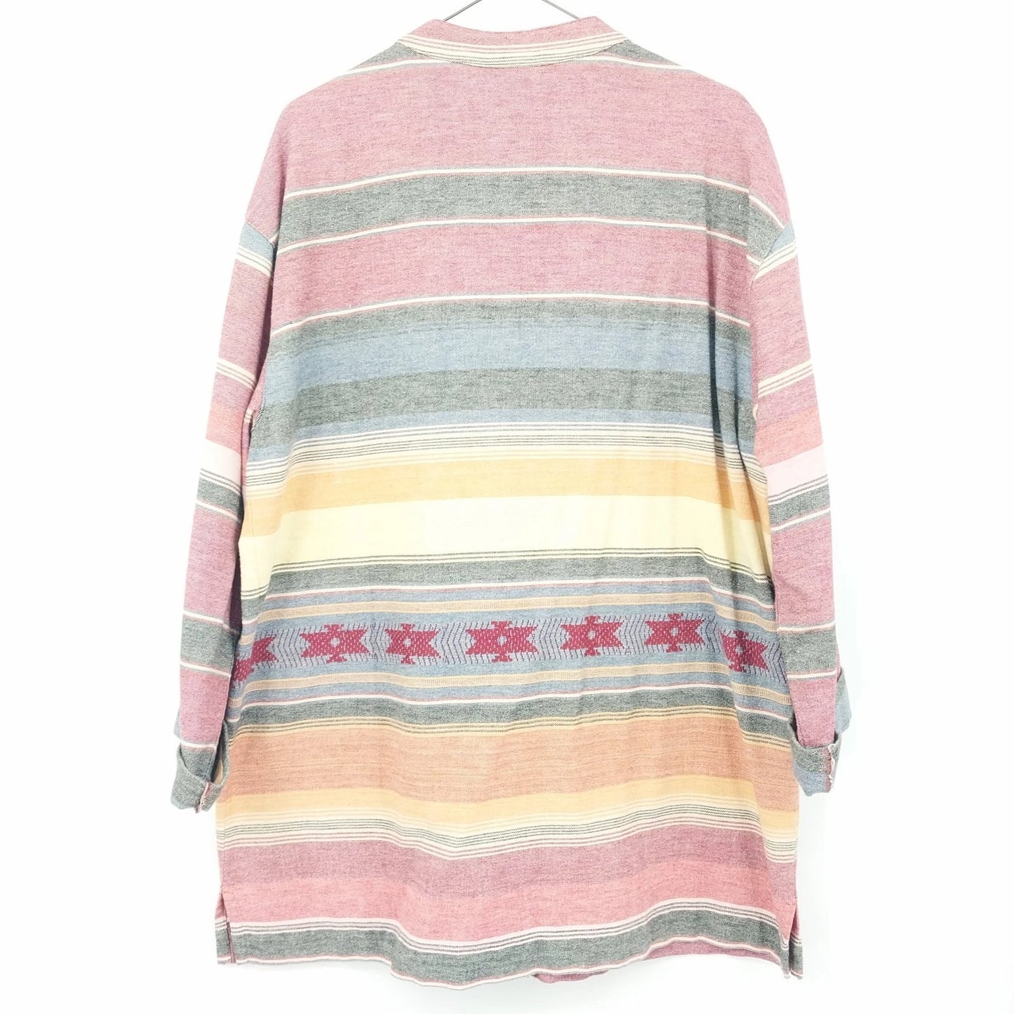 Chico's Design Red Yellow Aztec Button Up Shirt Women's Size 2