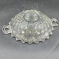 Fostoria American Clear Serving Bowl 8.75" w 2 Handles Cubist Design Glass Vtg
