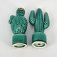 Southwest Cactus Ceramic Salt & Pepper Shakers Desert Bloom Saguaro Flower 4"