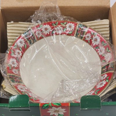 Set of 4 Charlton Hall Classic Tradition Christmas Soup Bowls 7.5" Porcelain