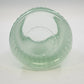 Frosted Glass Sage Green Vase 5.75" Textured Ribbed & Wide Flared Rim Vintage