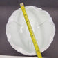 Indiana Milk Glass Pedestal Bowl 7"d x 9" Duette Pattern Quilted Ruffled