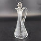 Clear Glass Cruet Bottle Ribbed Panels Stopper Oil Vinegar Decanter 7.25" Vtg