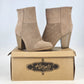 Karyn’s Collection Ankle Boots Womens 8 Brown Block Heel Zip Faux Leather Bootie