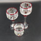 Yankee Candle Song Bird Crackle Glass Wax Burner Goblets 3 Pc Christmas Chipped