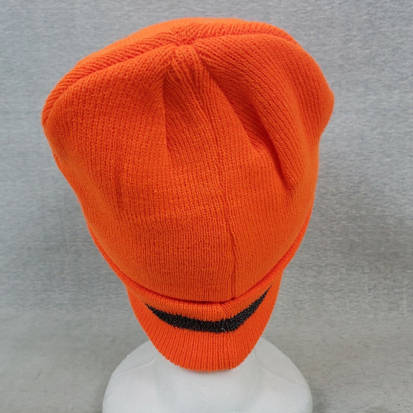 Majestic 75-8202 Reflective Trim Stripe HV Orange Knit Beanie Cap Hat Warm New