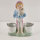 German Porcelain Vase Victorian Boy Figurine 2 Gathering Buckets 6”h Vintage