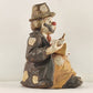 Sun Saint Porcelain Hobo Clown with Book Music Box 6.5" Plays King of the Road