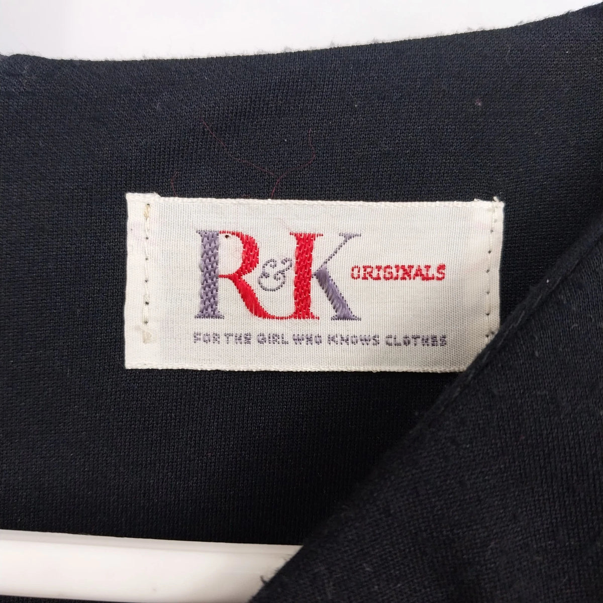 R&K Originals Midi Dress Black Red Colorblock Long Sleeve Tie Back Zip