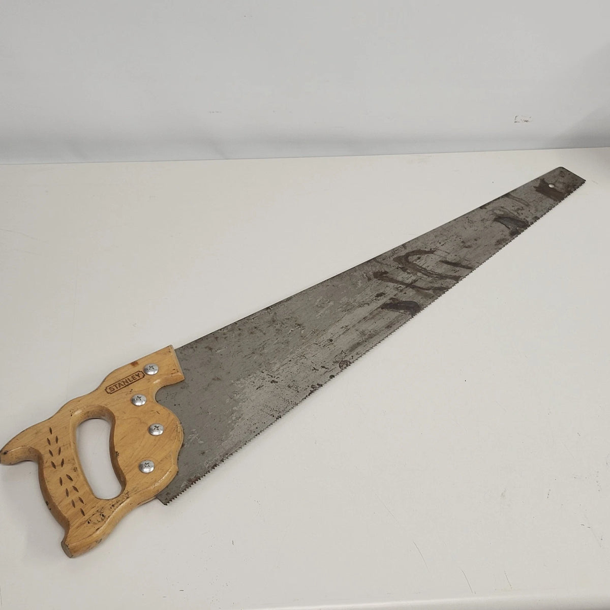 Stanley 26" Crosscut Hand Saw Wood Handle Vintage Made in USA Carpenter Tool