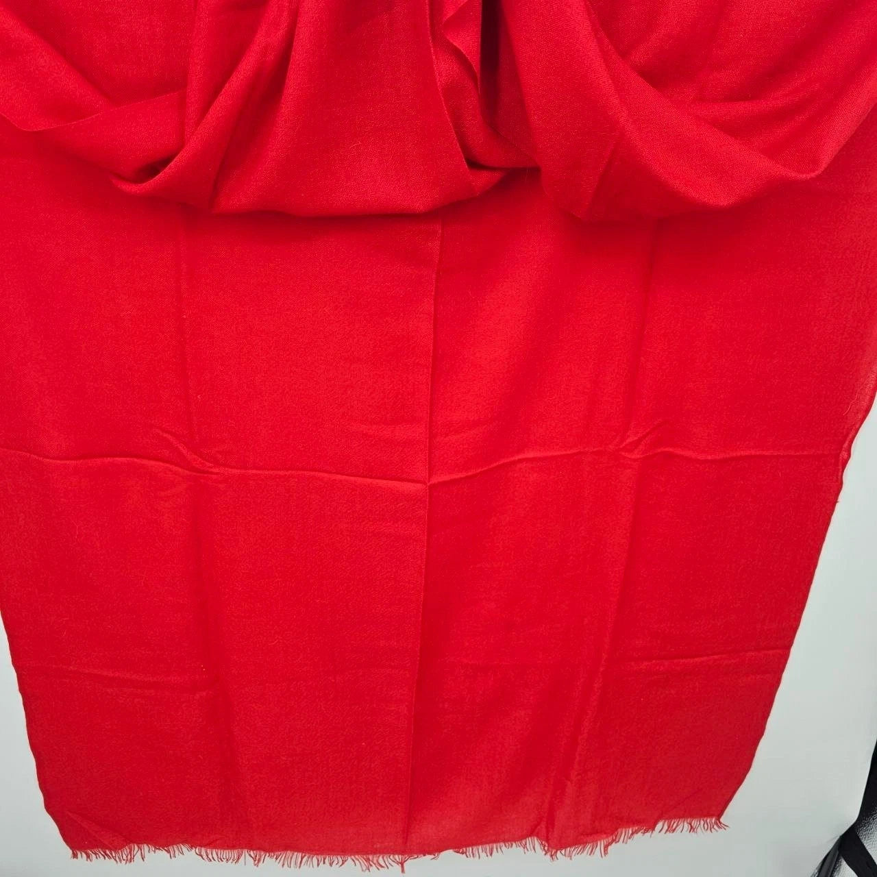 Oversized Red Woven Scarf Blanket Shawl Wide Pashmina Wrap Fringe 35"x88" Large