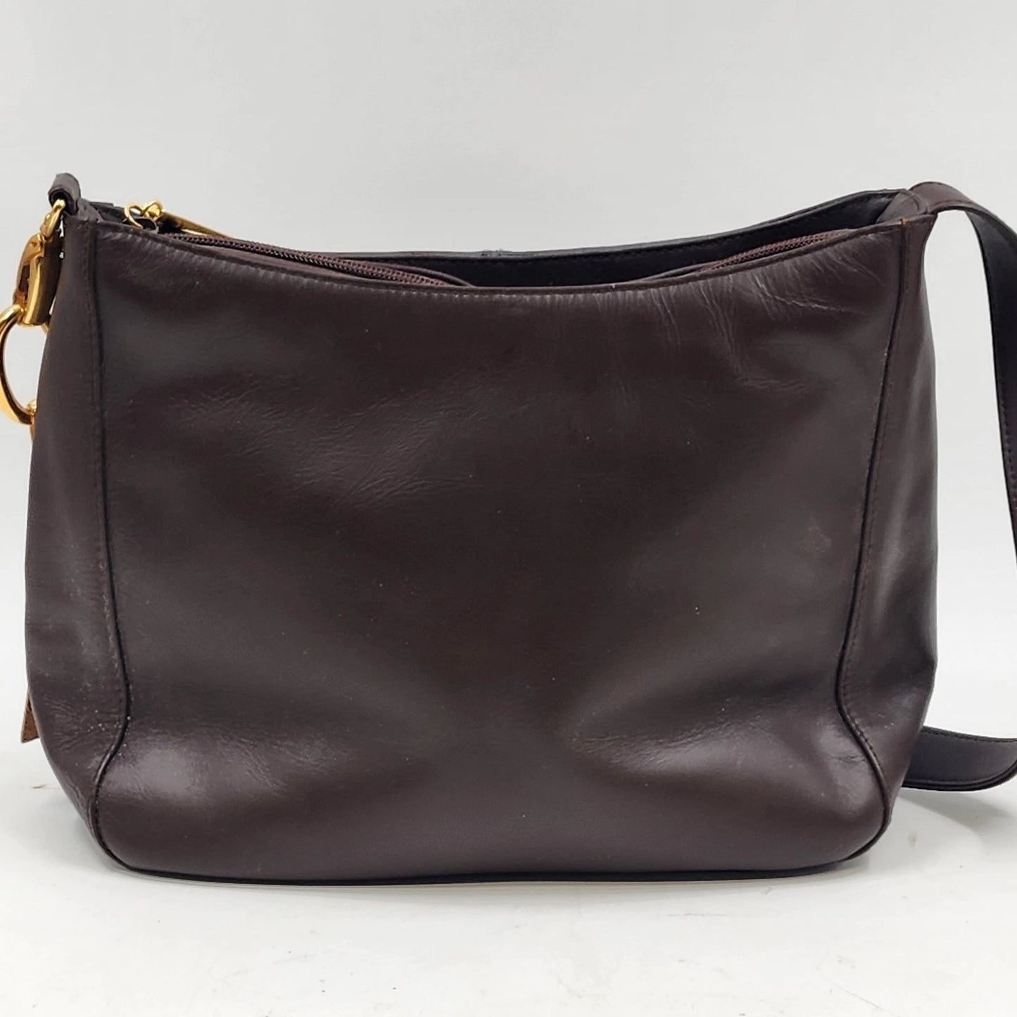 Signature Studio Leather Shoulder Bag Brown Classic Purse Manmade Trim New Vtg