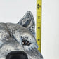 Native American Style Ceramic Bust Wolf Headdress Statue 11.5" Large Crystalline