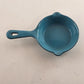 2 Fry Pan Miniature Enamel Cast Iron 3-3/4" Egg Sauce Skillet Vintage 1960s Blue