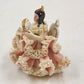Dresden Princess Lady Figurine Pink Dress White Lace Originals West Germany