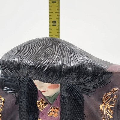 Japanese Traditional Theater Dance Kabuki Figure 9.5"Ceramic Fresolone Mold 1972