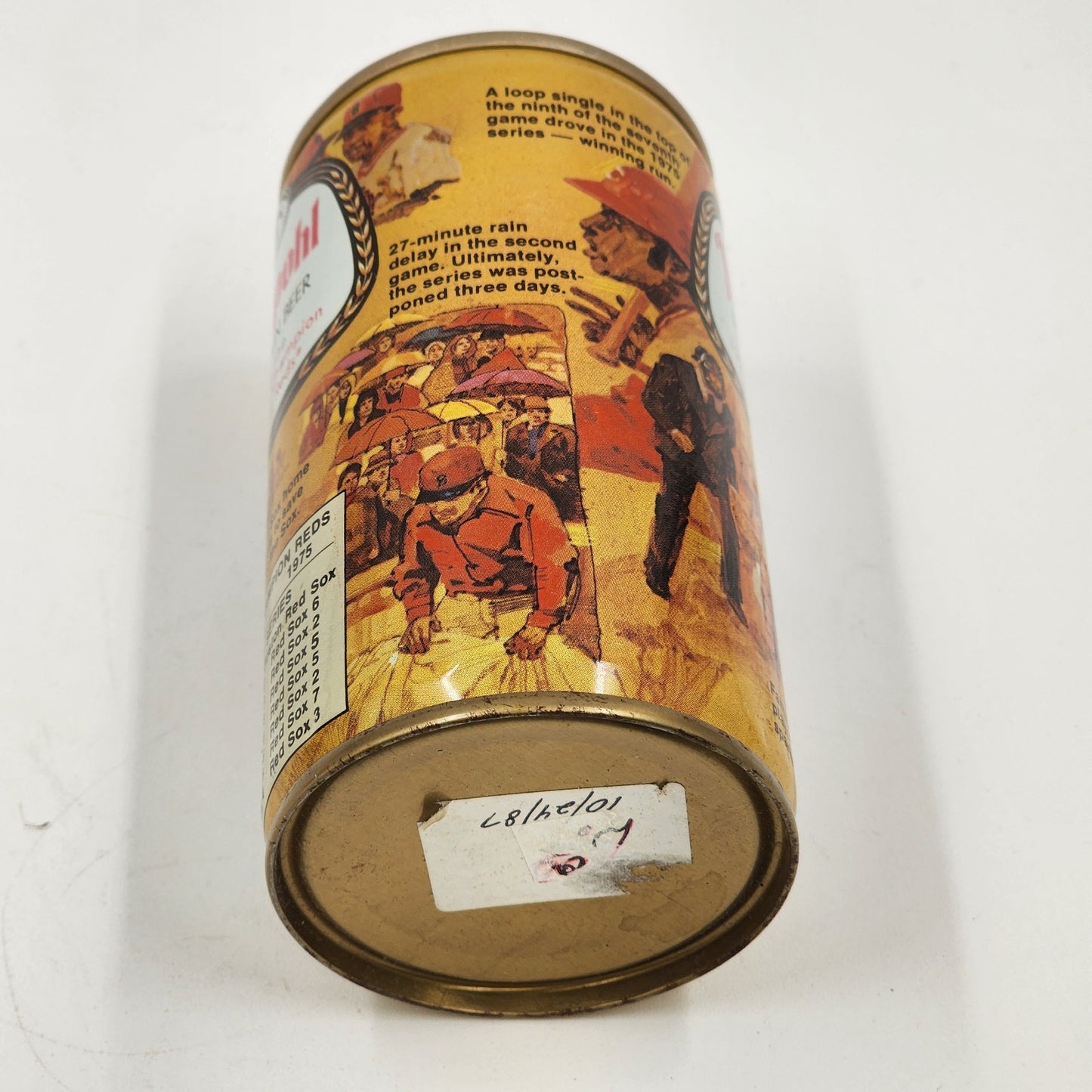 2 Hudepohl 12 oz Steel Beer Can 1975 World Series Champions Cincinnati Reds GUC
