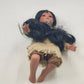 Native American Porcelain Doll Indigenous Girl Kneeling Traditional Dress 12"