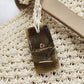 Liz Claiborne Crochet Shoulder Bag Zip Top Single Strap Boho 90s Y2K Cream Vtg