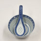 Blue White Chinese Porcelain Bowl & Spoon Set Rice Grain Motif