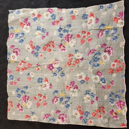 3 Women Ladies Hankies Handkerchiefs Floral Organza Vintage Embroidery