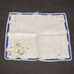 Square Polyester Tablecloth 34" x 34" & 4 Matching 12" Napkins Tulips Navy Edge