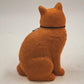 Flocked Orange Cat Figurine 7.25 Inch Fuzzy Ceramic Kitty 1960s 70s