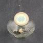Wrisley Blue Fern Cologne Bottle 4.25 oz Clear Glass Silver Lid Empty 1950 Vtg