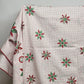 Christmas Tablecloth Red Green Poinsettia Polka Dot 116x62 Vintage Holiday