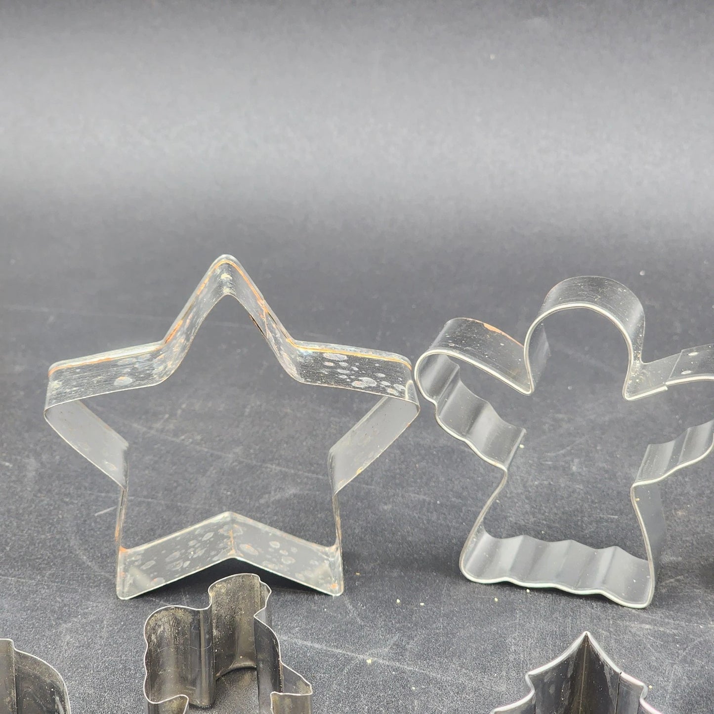 16 Metal Christmas Cookie Cutters Assorted Angel Star Tree Bell Reindeer etc.