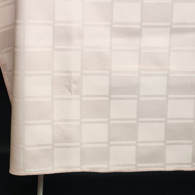Rose Pink Tablecloth w Square Striped Windowpane Design Overlock Hem 51" Square