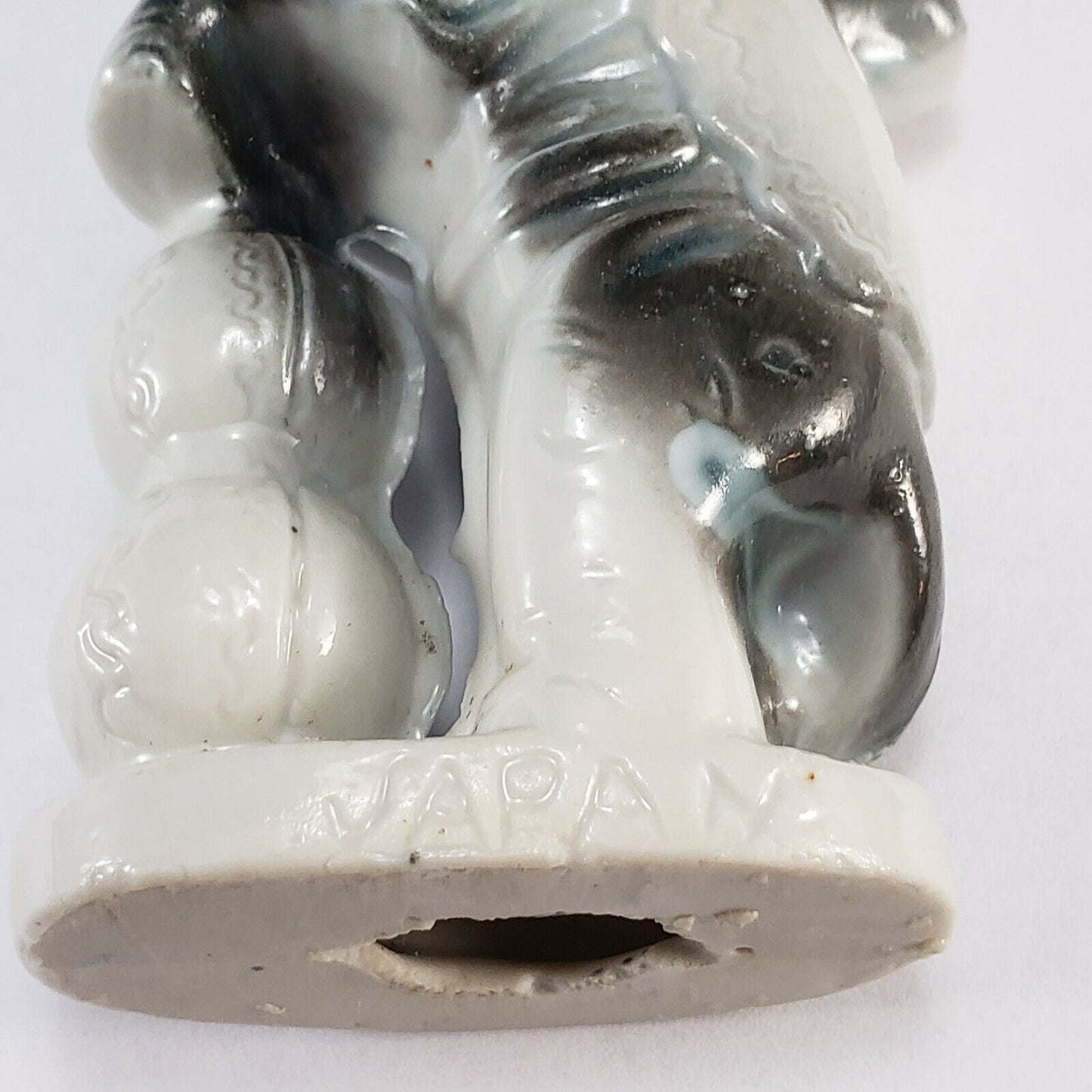 Japan Ceramic Figure Elephant Circus Performer Gray Pink Figurine 1950s