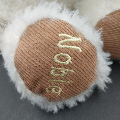 Noble in Barnes & Noble White Brown Puppy Dog Plush Stuffed Toy Animal Doll 12"