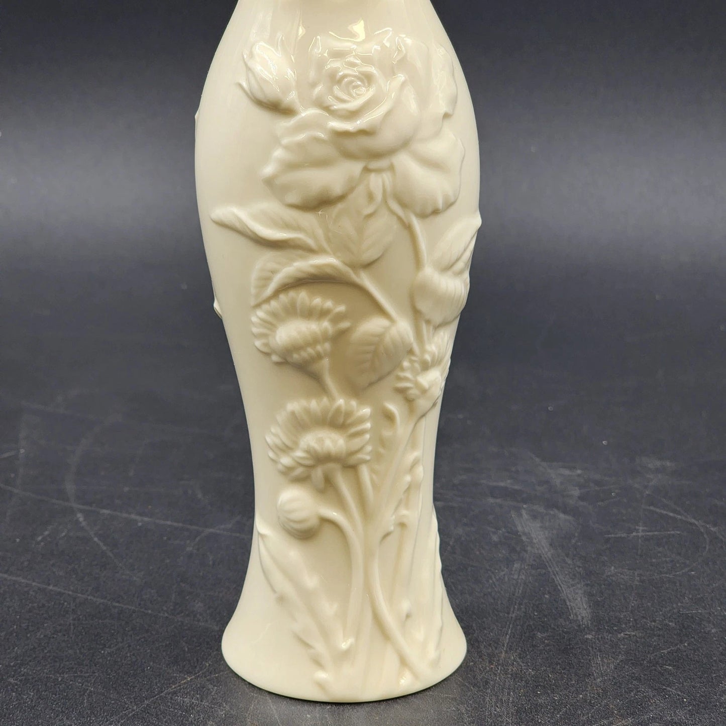 Lenox 8" Bud Vase Breast Cancer Awareness Tea Rose Cream China Gold Trim Floral