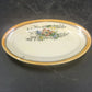 Porcelain Oval Serving Dish 5" Hand Painted Floral Orange Black Trim Japan