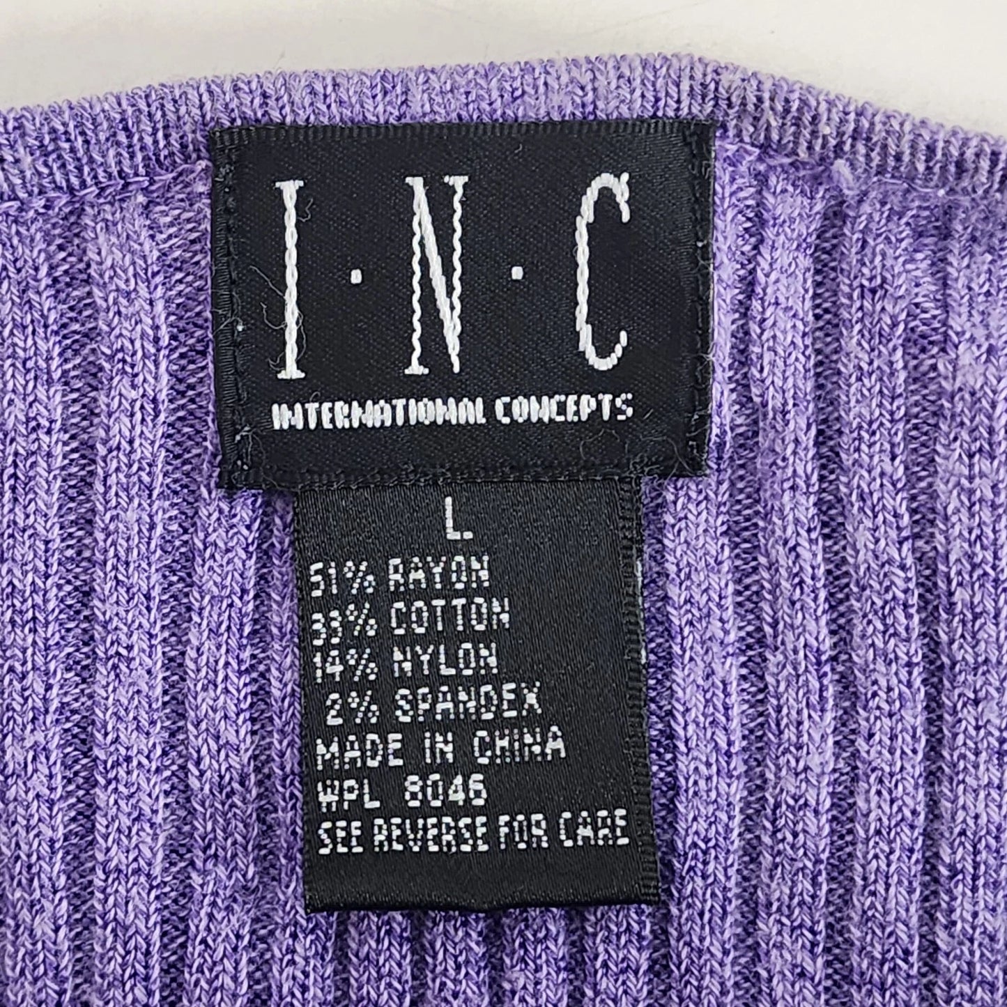 INC International Concepts Purple Pullover Sweater Large