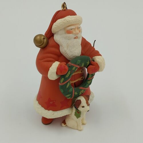 2 Hallmark Keepsake 1997 Christmas Ornaments SANTA'S FRIEND and Prize Topiary