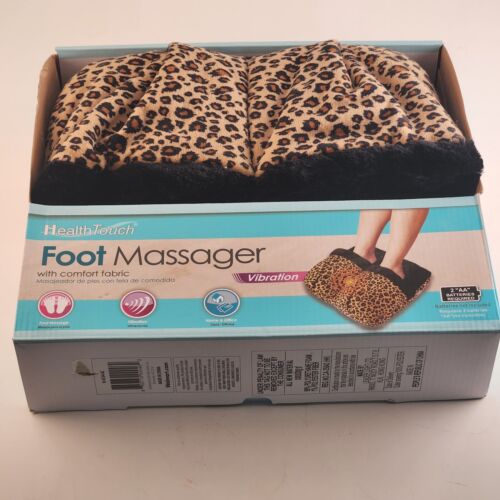 Health Touch Foot Massager And Vibration with Comfort Fabric Leopard Print NOS