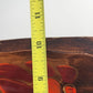 Hand Carved Wood Bowl Floral Lacquered 16" Large Organic Centerpiece 1980's Vtg