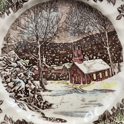 Johnson Brother Dinner Plate 9.75" School House Friendly Village Country Scene