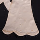 Women's White Formal Dress Gloves Eyelet Scalloped Cuffs Tea Length Vintage