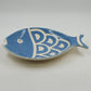 Bellini Piu Italian Ceramic Fish Platter 16" Blue White Serving Dish Italy 1990s Y2K