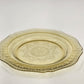 Federal Patrician Amber Yellow Spoke Depression Glass Dinner Plate Glassware 9"