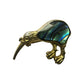 New Zealand Paua Abalone Shell Kiwi Bird Brooch Pin Gold Tone 1" Vintage Jewelry