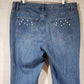 Christopher Banks Distressed Denim Jeans Size 14 Blue Stretch Embellished Women